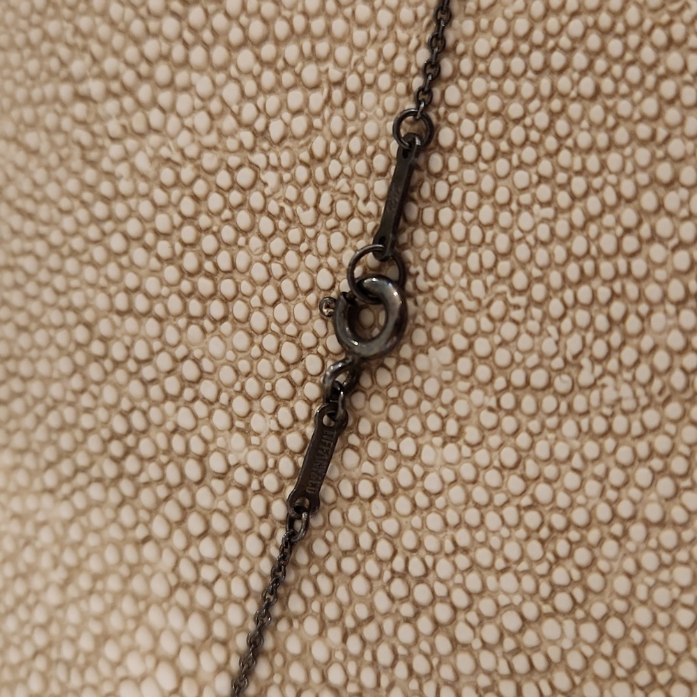 Tiffany & Co. Elsa Peretti Open Heart Necklace in Gun Metal - Picture 3 of 4